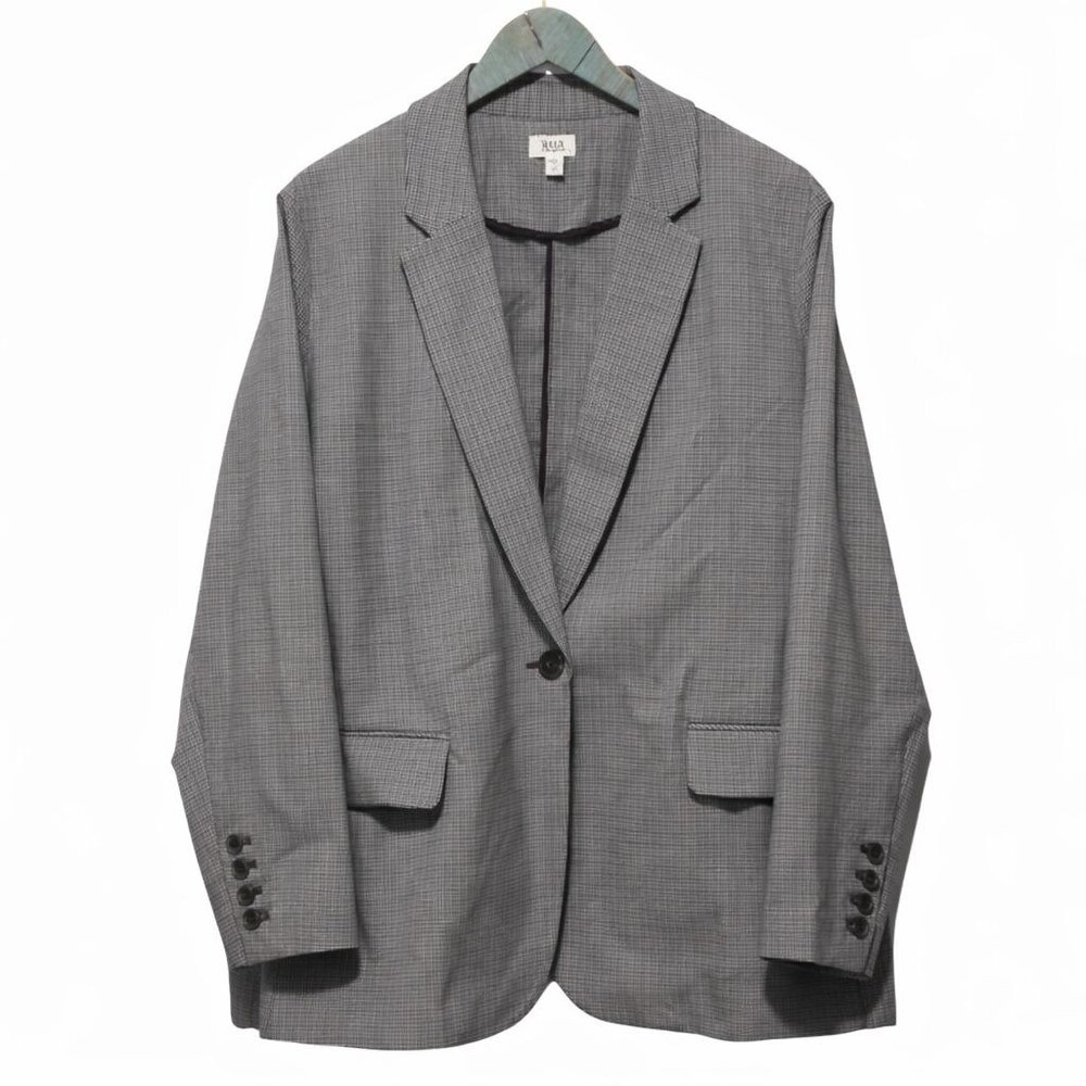 A.N.A. Blue Brown Check Herringbone Light Stretch Single Button Blazer, NWT, XXL